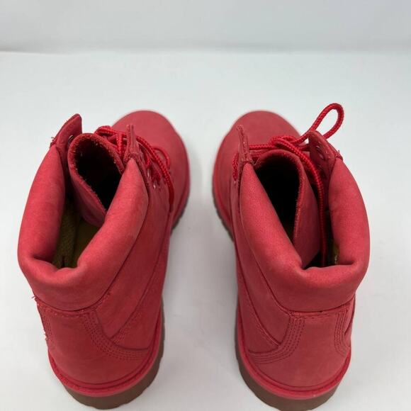 Timberland Women's Limited Release Boots Size 6 Ruby Red Leather Waterproof - Picture 7 of 13